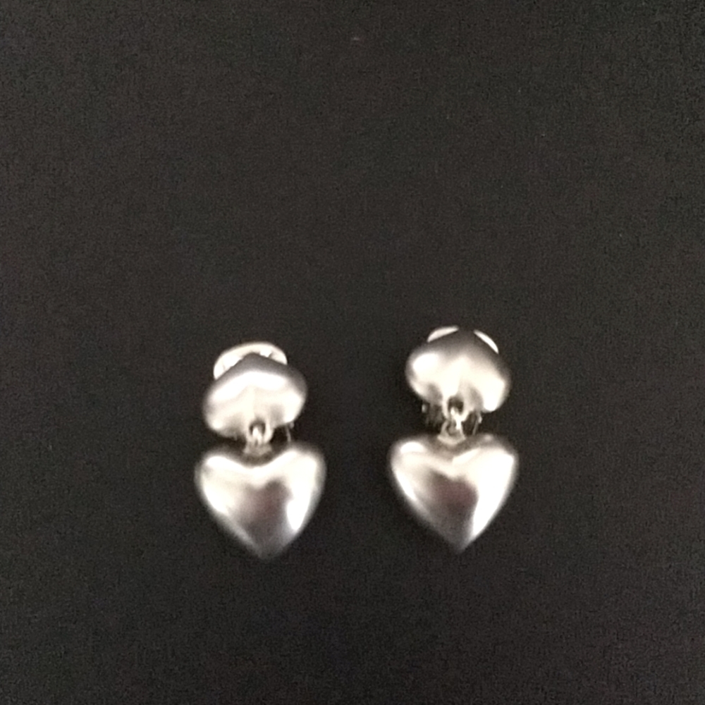 EUC Bulgari style silver clip earrings